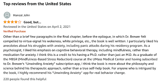 Unwinding Anxiety: New Science Shows How to Break the Cycles of Worry and Fear to Heal Your Mind. By Judson Brewer review