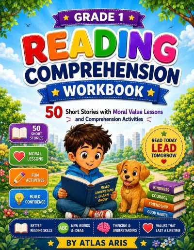 Reading Comprehension Workbook Grade 1: Fun Story Reading Practice for Kids Ages 5-7: Short Stories with Comprehension Questions | Beginner Reading Practice for First Grade
