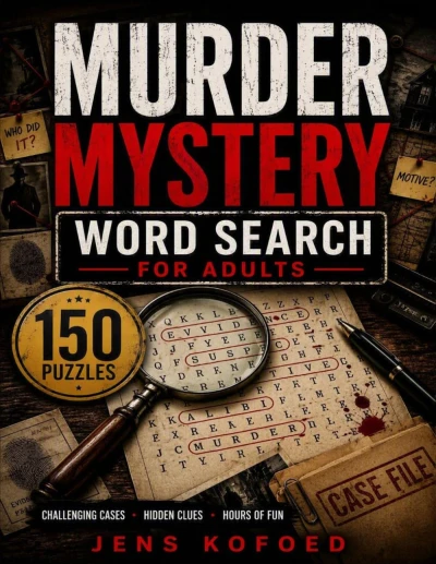 Murder Mystery Word Search for Adults: 150 Interactive Murder Mystery Word Search Cases • Find the Clues, Identify the Weapon, Reveal the Killer, ... Scene • Large Print • Complete Solutions