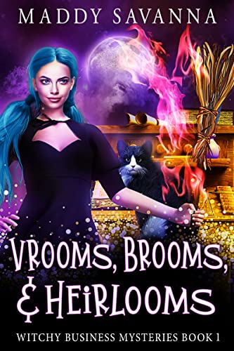 Vrooms, Brooms, & Heirlooms: A Paranormal Cozy Mystery (Witchy Business Mysteries Book 1)