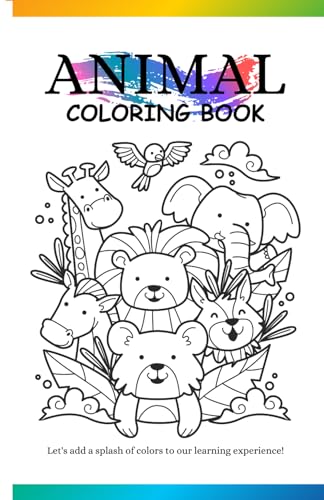 Animal Coloring Book: Educational Painting Book with Spellings for pre-school Childrens