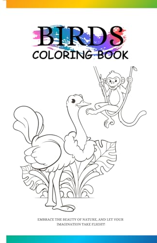 Birds Coloring Book: Educational Learning with Names & Spellings for pre-school kids ages 3-5