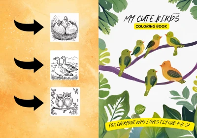 My Cute Birds Coloring Book: For Everyone Who Loves Flying Pals!