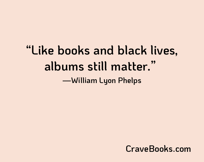Like books and black lives, albums still matter.