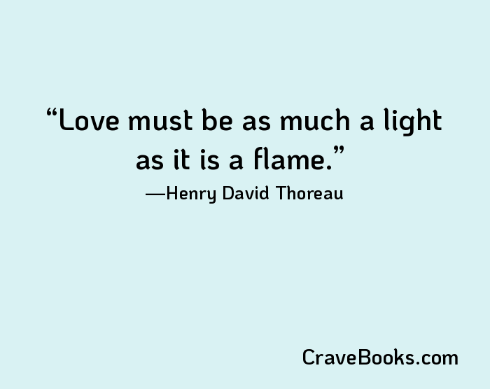 Love must be as much a light as it is a flame.