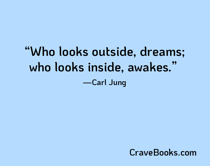 Who looks outside, dreams; who looks inside, awakes.