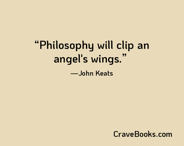 Philosophy will clip an angel's wings.