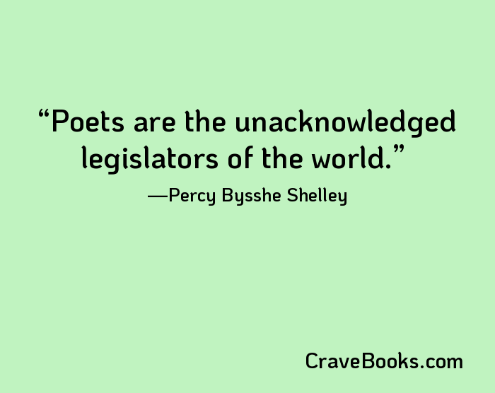 Poets are the unacknowledged legislators of the world.