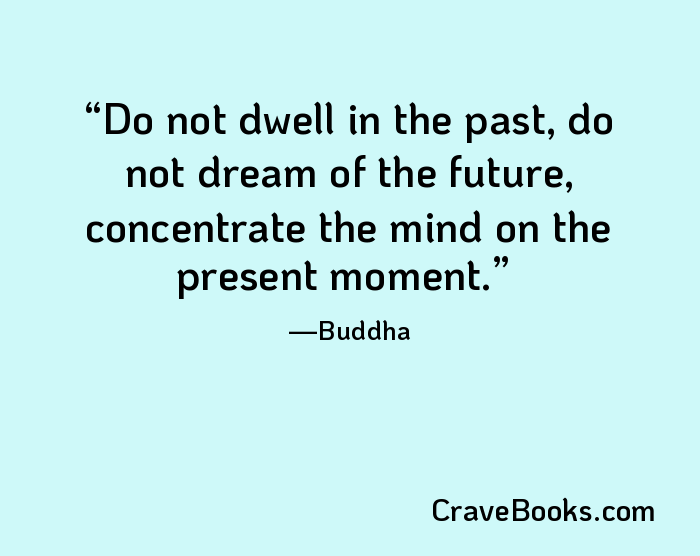 Do not dwell in the past, do not dream of the future, concentrate the mind on the present moment.