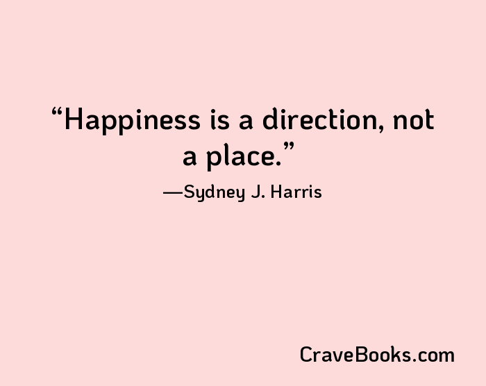 Happiness is a direction, not a place.