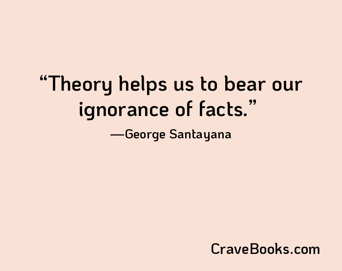 Theory helps us to bear our ignorance of facts.