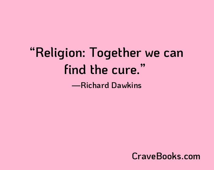 Religion: Together we can find the cure.