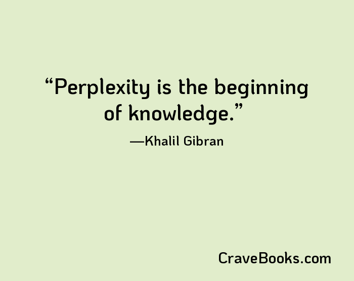 Perplexity is the beginning of knowledge.