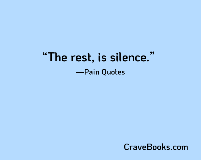 The rest, is silence.