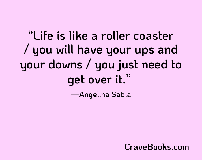 Life is like a roller coaster / you will have your ups and your downs / you just need to get over it.