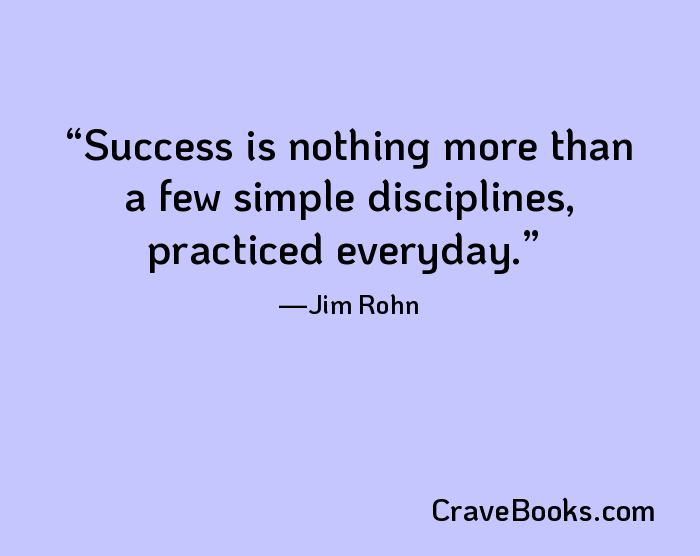 Success is nothing more than a few simple disciplines, practiced everyday.