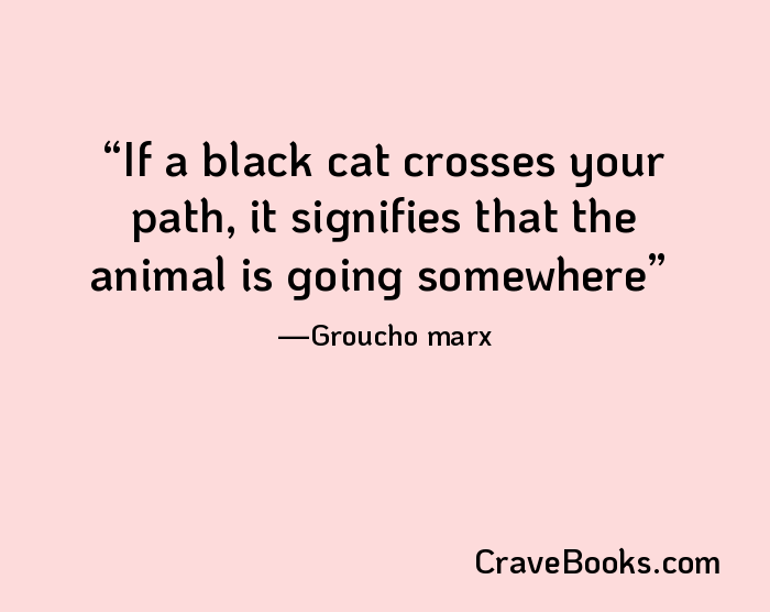 If a black cat crosses your path, it signifies that the animal is going somewhere
