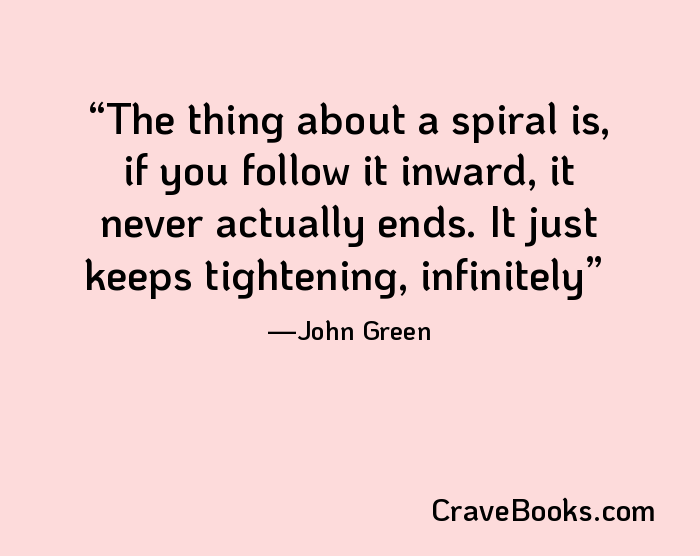 The thing about a spiral is, if you follow it inward, it never actually ends. It just keeps tightening, infinitely