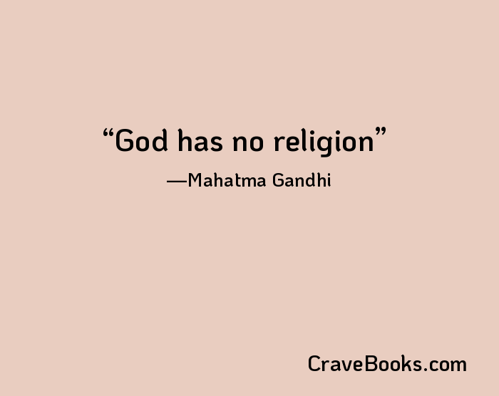 God has no religion