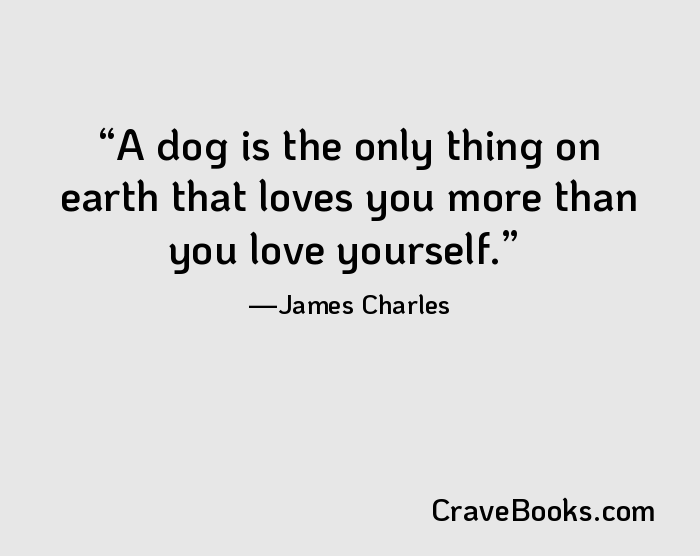 A dog is the only thing on earth that loves you more than you love yourself.