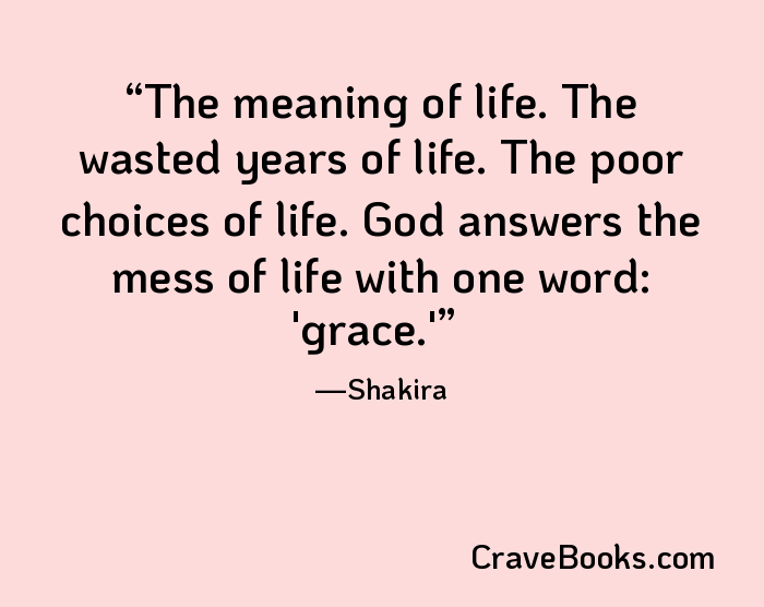 The meaning of life. The wasted years of life. The poor choices of life. God answers the mess of life with one word: 'grace.'