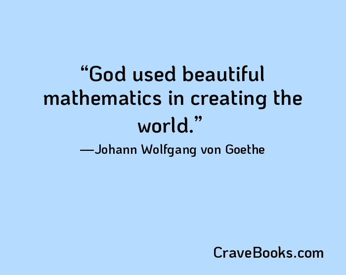 God used beautiful mathematics in creating the world.