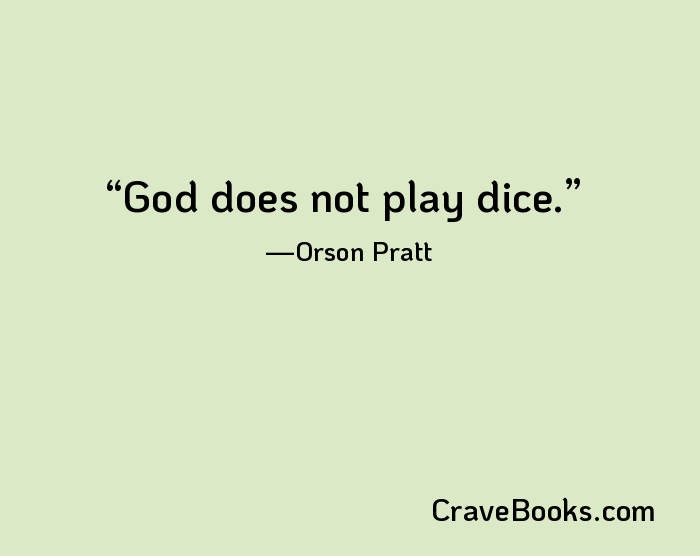 God does not play dice.