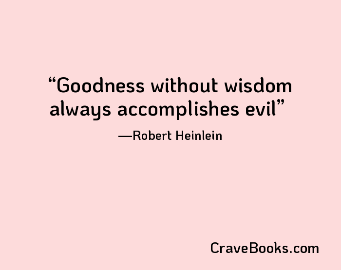 Goodness without wisdom always accomplishes evil