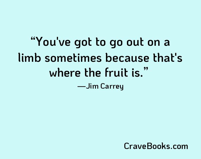 You've got to go out on a limb sometimes because that's where the fruit is.