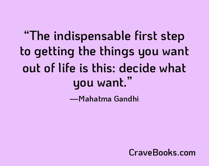 The indispensable first step to getting the things you want out of life is this: decide what you want.