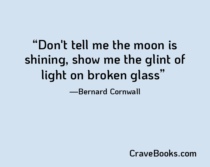 Don't tell me the moon is shining, show me the glint of light on broken glass