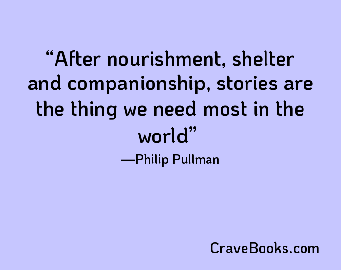 After nourishment, shelter and companionship, stories are the thing we need most in the world