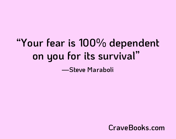 Your fear is 100% dependent on you for its survival