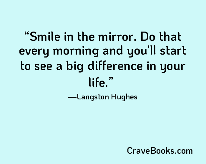 Smile in the mirror. Do that every morning and you'll start to see a big difference in your life.