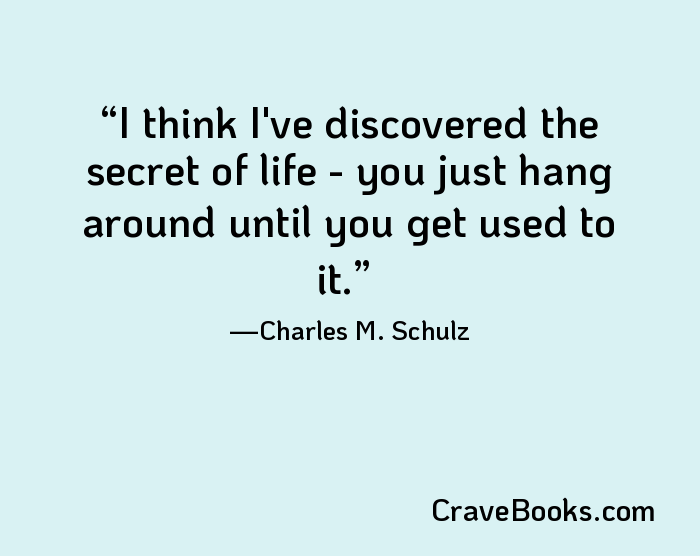 I think I've discovered the secret of life - you just hang around until you get used to it.