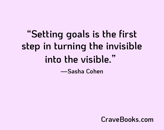 Setting goals is the first step in turning the invisible into the visible.