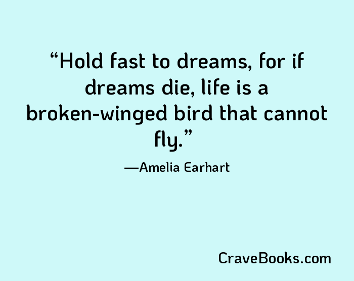 Hold fast to dreams, for if dreams die, life is a broken-winged bird that cannot fly.