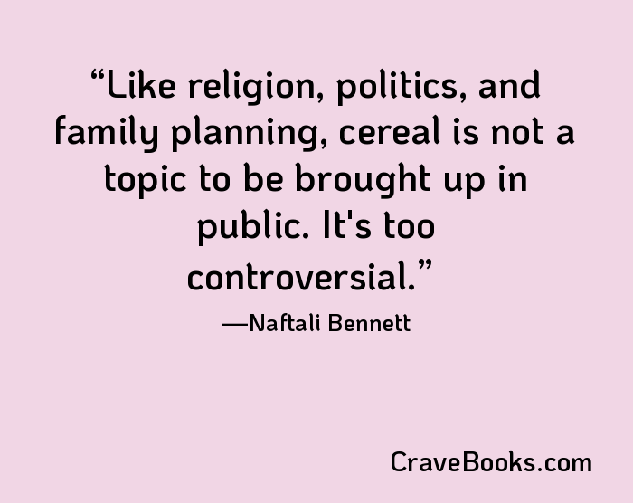 Like religion, politics, and family planning, cereal is not a topic to be brought up in public. It's too controversial.