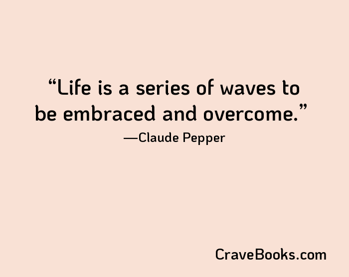 Life is a series of waves to be embraced and overcome.