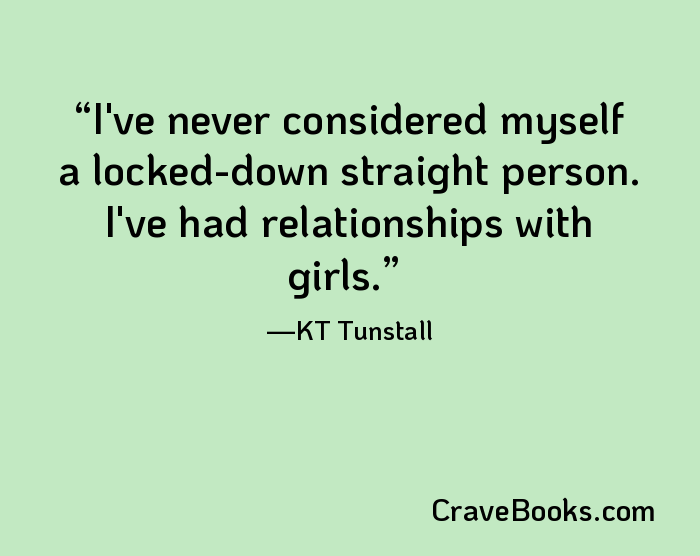 I've never considered myself a locked-down straight person. I've had relationships with girls.