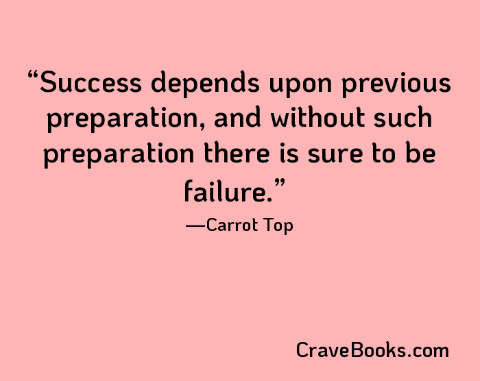 Success depends upon previous preparation, and without such preparation there is sure to be failure.
