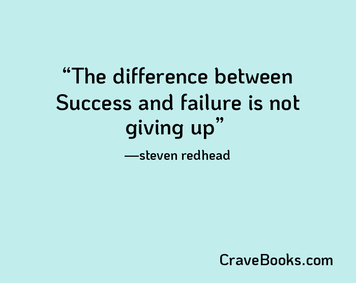 The difference between Success and failure is not giving up