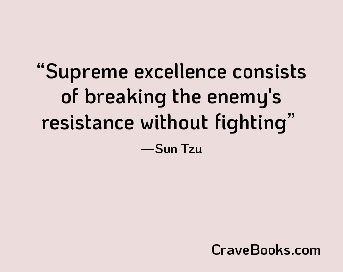 Supreme excellence consists of breaking the enemy's resistance without fighting