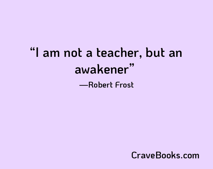 I am not a teacher, but an awakener