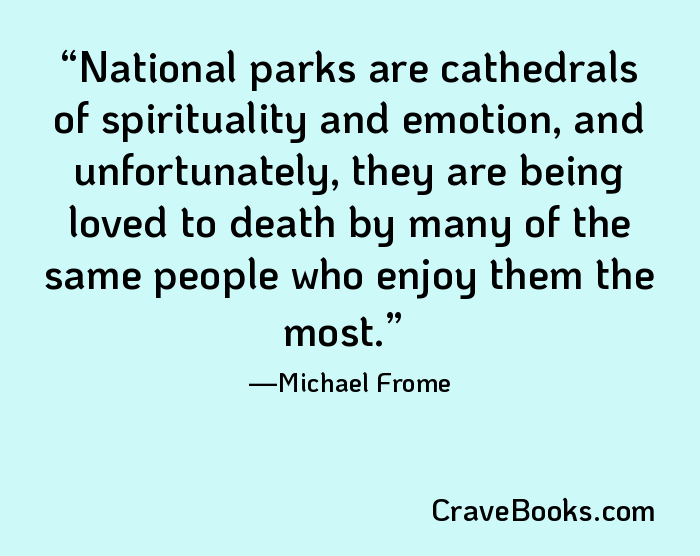 National parks are cathedrals of spirituality and emotion, and unfortunately, they are being loved to death by many of the same people who enjoy them the most.