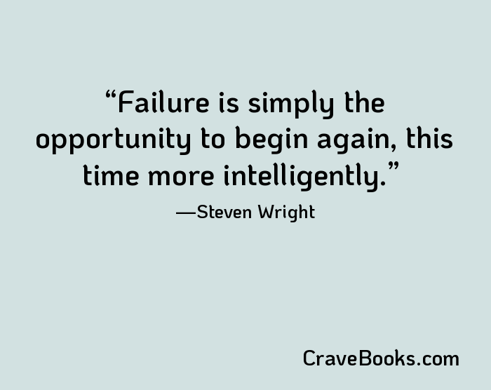 Failure is simply the opportunity to begin again, this time more intelligently.