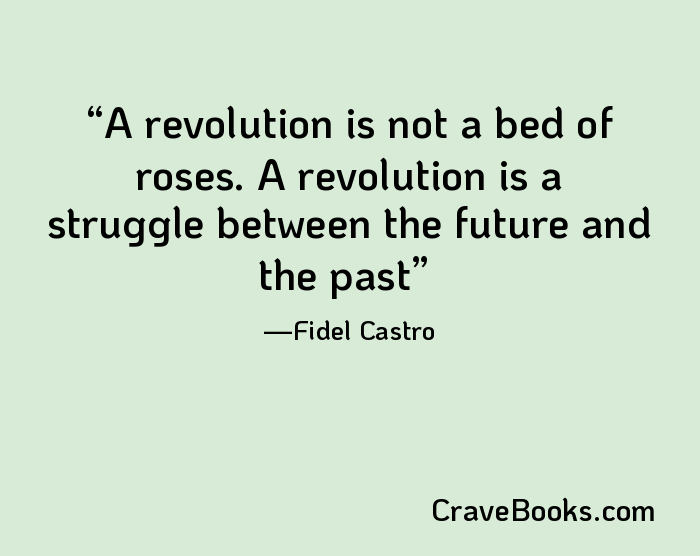 A revolution is not a bed of roses. A revolution is a struggle between the future and the past