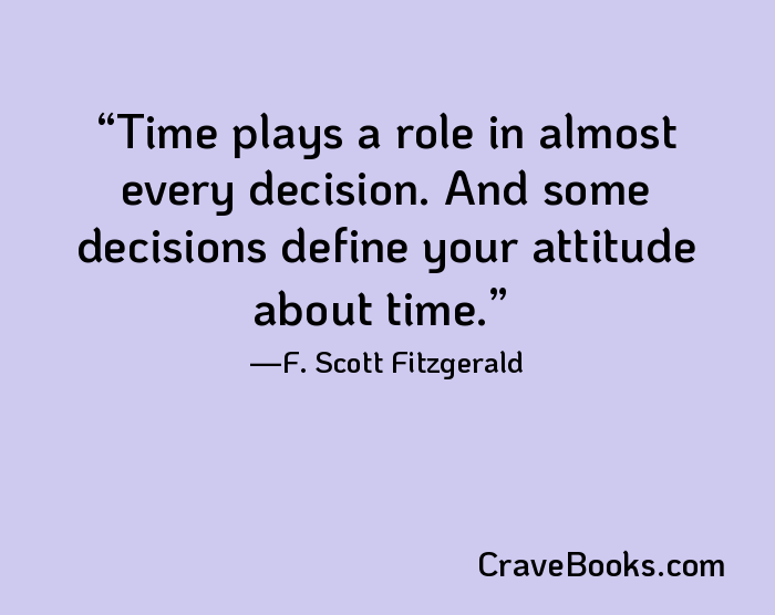 Time plays a role in almost every decision. And some decisions define your attitude about time.