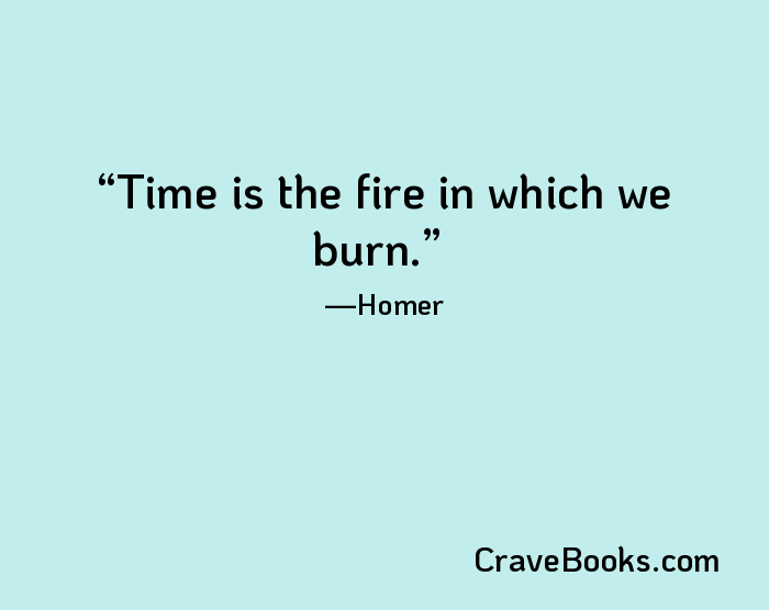 Time is the fire in which we burn.