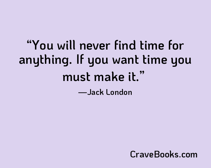 You will never find time for anything. If you want time you must make it.